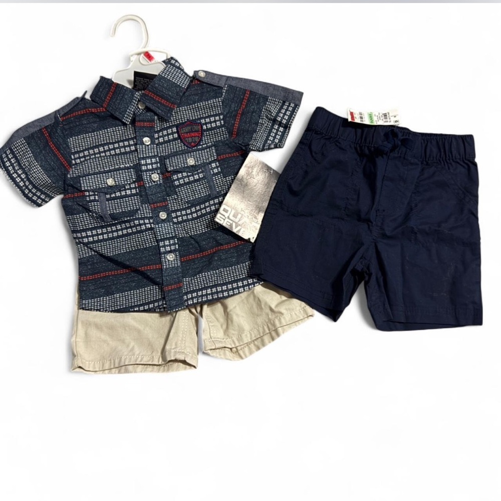 Quad Seven Boys 2-Piece Outfit Set Shirt & Shorts NWT - size 18 month